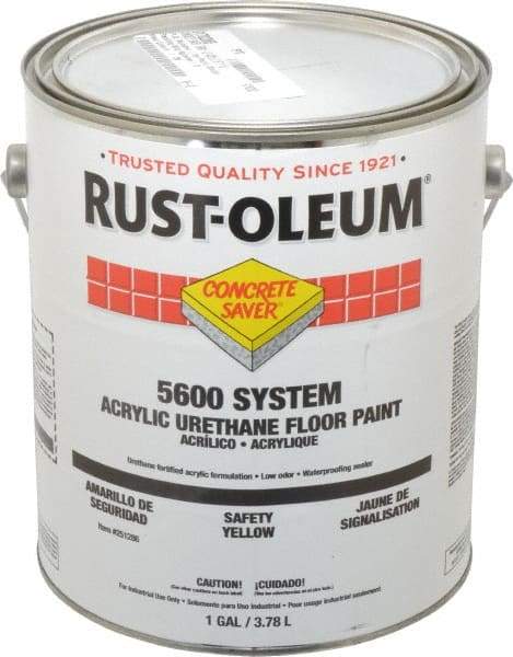Rust-Oleum - 1 Gal Can Satin Safety Yellow Floor Coating - <100 g/L VOC Content - Apex Tool & Supply