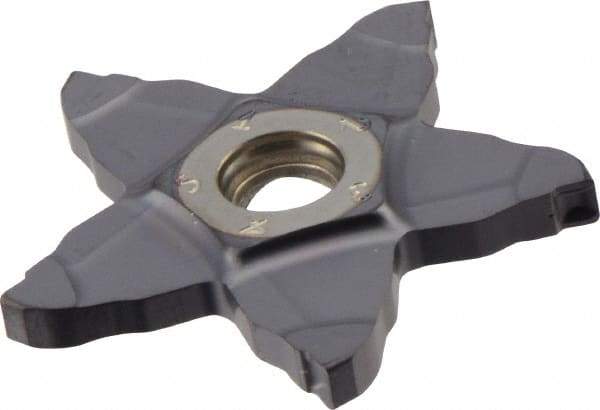 Iscar - PENTA34N300 IC908 Grade, 0.1181" Cutting Width, Carbide Cutoff Insert - Neutral Lead Angle, 0.0157" Cnr Rad, TiAlN Coated - Apex Tool & Supply