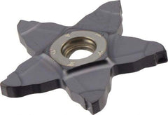 Iscar - PENTA34N300 IC908 Grade, 0.1181" Cutting Width, Carbide Cutoff Insert - Neutral Lead Angle, 0.0157" Cnr Rad, TiAlN Coated - Apex Tool & Supply