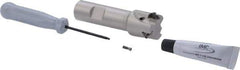 Iscar - 1" Cut Diam, 0.315" Max Depth of Cut, 3/4" Shank Diam, 3.38" OAL, Indexable Square Shoulder Helical End Mill - Weldon Shank, 90° Lead Angle, Through Coolant, Series Helitang - Apex Tool & Supply