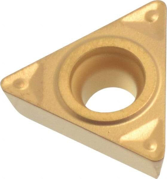 Sumitomo - TPMT332 ENF Grade AC830P Carbide Turning Insert - 60° Triangle, 3/8" Inscr Circle, 3/16" Thick, 1/32" Corner Radius - Apex Tool & Supply