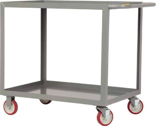 Little Giant - 1,200 Lb Capacity, 18" Wide x 24" Long x 35" High Service Cart - 2 Shelf, Steel, 2 Rigid/2 Swivel Casters - Apex Tool & Supply