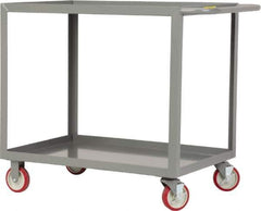 Little Giant - 1,200 Lb Capacity, 18" Wide x 24" Long x 35" High Service Cart - 2 Shelf, Steel, 2 Rigid/2 Swivel Casters - Apex Tool & Supply