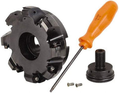 Kennametal - 8 Inserts, 4.744" Cutter Diam, 0.087" Max Depth of Cut, Indexable High-Feed Face Mill - 1-1/4" Arbor Hole Diam, 1.77" High, KSHR Toolholder, HNGJ 0905.. Inserts, Series Dodeka High-Feed - Apex Tool & Supply