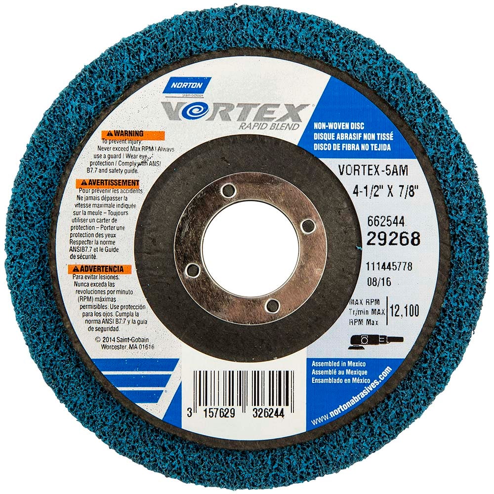 Norton - 4-1/2" Diam, Medium Grade, Aluminum Oxide Deburring Disc - Apex Tool & Supply