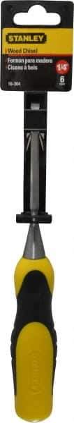 Stanley - 9" OAL x 1/4" Blade Width Wood Chisel - 1/4" Tip, Polypropylene Handle - Apex Tool & Supply