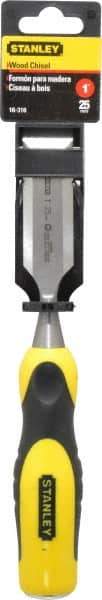 Stanley - 9" OAL x 1" Blade Width Wood Chisel - 1" Tip, Polypropylene Handle - Apex Tool & Supply
