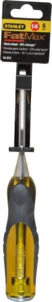 Stanley - 9" OAL x 1/4" Blade Width Wood Chisel - 1/4" Tip, Acetate & Rubber Grip Handle - Apex Tool & Supply