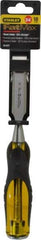 Stanley - 9" OAL x 3/4" Blade Width Wood Chisel - 3/4" Tip, Acetate & Rubber Grip Handle - Apex Tool & Supply