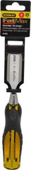 Stanley - 9" OAL x 1" Blade Width Wood Chisel - 1" Tip, Acetate & Rubber Grip Handle - Apex Tool & Supply
