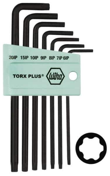 Wiha - 7 Piece IP6 to IP20 L-Key Long Arm Torx Plus Key Set - IP6, IP7, IP8, IP9, IP10, IP15, IP20 Torx Size - Apex Tool & Supply