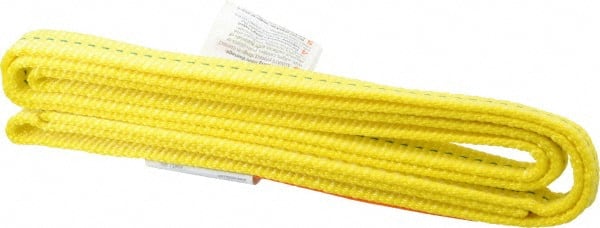 Made in USA - 4' Long x 1" Wide, 2,400 Lb Basket Capacity, 2,400 Lb Vertical Capacity, 1 Ply, Nylon Web Sling - Apex Tool & Supply