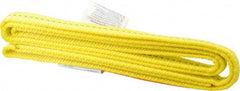 Made in USA - 4' Long x 1" Wide, 2,400 Lb Basket Capacity, 2,400 Lb Vertical Capacity, 1 Ply, Nylon Web Sling - Apex Tool & Supply