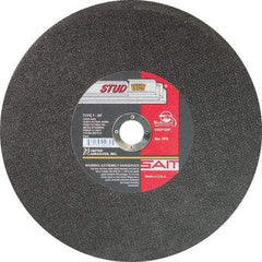 Sait - 14" Aluminum Oxide Cutoff Wheel - 3/32" Thick, 1" Arbor, 4,400 Max RPM, Use with Chop Saws - Apex Tool & Supply