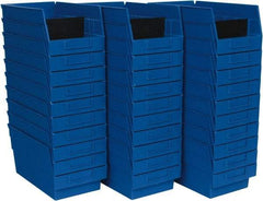 Quantum Storage - 50 Lb. Load Capacity, 11-5/8" Deep, Blue Polypropylene Hopper Shelf Bin - 6" High x 6-5/8" Wide x 11-5/8" Long - Apex Tool & Supply
