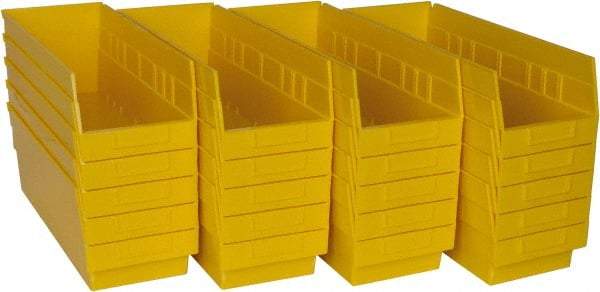 Quantum Storage - 50 Lb. Load Capacity, 17-7/8" Deep, Yellow Polypropylene Hopper Shelf Bin - 6" High x 6-5/8" Wide x 17-7/8" Long - Apex Tool & Supply