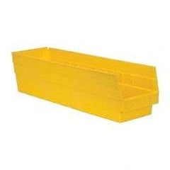 Quantum Storage - 50 Lb. Load Capacity, 23-5/8" Deep, Yellow Polypropylene Hopper Shelf Bin - 6" High x 6-5/8" Wide x 23-5/8" Long - Apex Tool & Supply