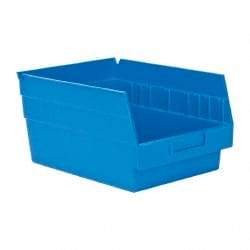 Quantum Storage - 50 Lb. Load Capacity, 11-5/8" Deep, Blue Polypropylene Hopper Shelf Bin - 6" High x 8-3/8" Wide x 11-5/8" Long - Apex Tool & Supply