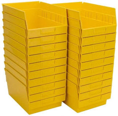 Quantum Storage - 50 Lb. Load Capacity, 11-5/8" Deep, Yellow Polypropylene Hopper Shelf Bin - 6" High x 8-3/8" Wide x 11-5/8" Long - Apex Tool & Supply
