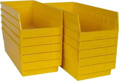 Quantum Storage - 50 Lb. Load Capacity, 17-7/8" Deep, Yellow Polypropylene Hopper Shelf Bin - 6" High x 8-3/8" Wide x 17-7/8" Long - Apex Tool & Supply