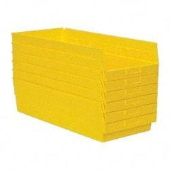 Quantum Storage - 50 Lb. Load Capacity, 23-5/8" Deep, Yellow Polypropylene Hopper Shelf Bin - 6" High x 11-1/8" Wide x 23-5/8" Long - Apex Tool & Supply