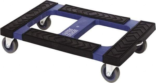 Quantum Storage - 1,000 Lb Capacity Polyethylene Rubber Cap Dolly - 30" Long x 18" Wide x 7" High, 4" Wheels - Apex Tool & Supply