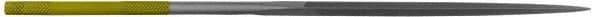 PFERD - 7" Needle Precision Swiss Pattern Three Square File - Double Cut, Round Handle - Apex Tool & Supply