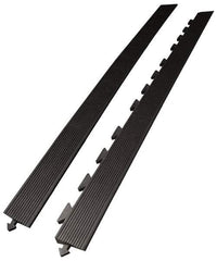 Wearwell - 5' Long x 3' Wide x 5/8" Thick, Anti-Fatigue Modular Matting Ramp Edge - Male, 1 Interlocking Side, Black, For Dry Areas, Series 502 - Apex Tool & Supply