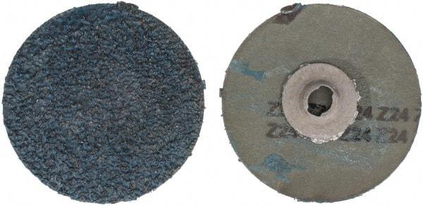 Tru-Maxx - 3" Disc Diam, 24 Grit, Zirconia Alumina Quick Change Disc - Type S Attaching System, Coated, Blue, Very Coarse Grade - Apex Tool & Supply