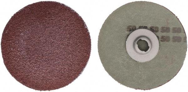 Tru-Maxx - 3" Disc Diam, 50 Grit, Aluminum Oxide Quick Change Disc - Type S Attaching System, Coated, Maroon, Coarse Grade - Apex Tool & Supply