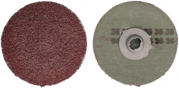 Tru-Maxx - 3" Disc Diam, 36 Grit, Aluminum Oxide Quick Change Disc - Type S Attaching System, Coated, Maroon, Coarse Grade - Apex Tool & Supply
