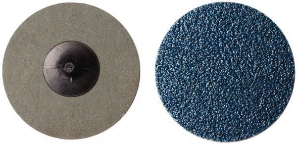 Tru-Maxx - 3" Disc Diam, 50 Grit, Zirconia Alumina Quick Change Disc - Type R Attaching System, Coated, Blue, Coarse Grade - Apex Tool & Supply