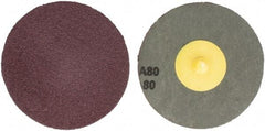 Tru-Maxx - 3" Disc Diam, 80 Grit, Aluminum Oxide Quick Change Disc - Type R Attaching System, Coated, Maroon, Medium Fine Grade - Apex Tool & Supply