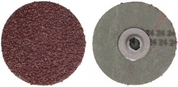 Tru-Maxx - 3" Disc Diam, 24 Grit, Aluminum Oxide Quick Change Disc - Type S Attaching System, Coated, Maroon, Very Coarse Grade - Apex Tool & Supply