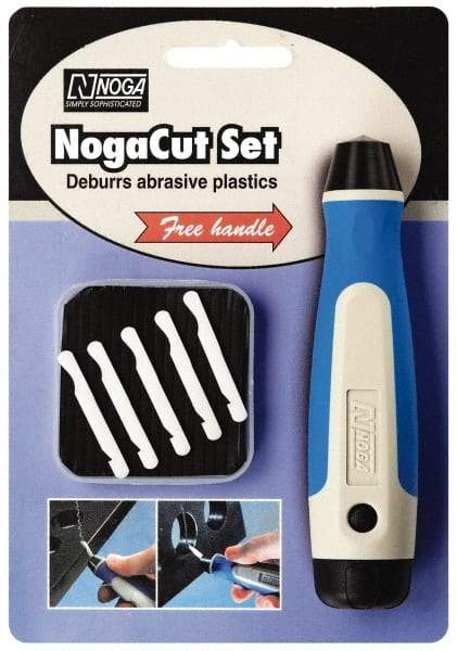 Noga - 11 Piece Ceramic Blade Hand Deburring Tool Set - CR6000, CR6100 Blades, For Parting Line Flash, Straight Edge, Surface Scraping - Apex Tool & Supply