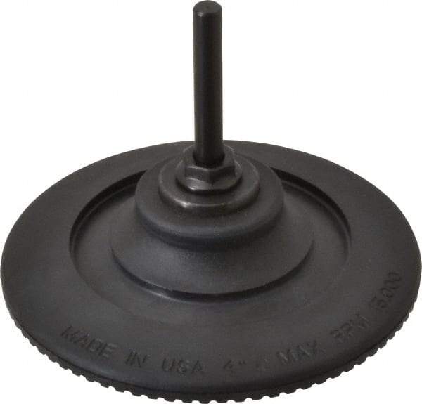 Made in USA - 4" Diam Quick-Change Type R Disc Backing Pad - 1/4" Shank Diam, Medium Density, 15,000 RPM - Apex Tool & Supply