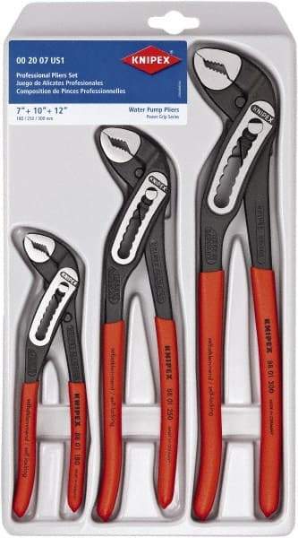 Knipex - 3 Piece Pipe Wrench & Water Pump Plier Set - Comes in Plastic Deep-Drawn Packaging - Apex Tool & Supply
