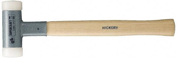 HALDER - 8 oz Head 3/4" Face Diam Nylon Dead Blow Hammer - 11-3/4" OAL, Hickory Handle - Apex Tool & Supply