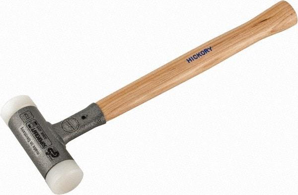 HALDER - 19 oz Head 1-3/8" Face Diam Steel Dead Blow Hammer - 13" OAL, Hickory Handle - Apex Tool & Supply