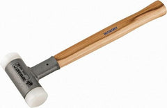 HALDER - 26 oz Head 1-1/2" Face Diam Nylon Dead Blow Hammer - 14" OAL, Hickory Handle - Apex Tool & Supply