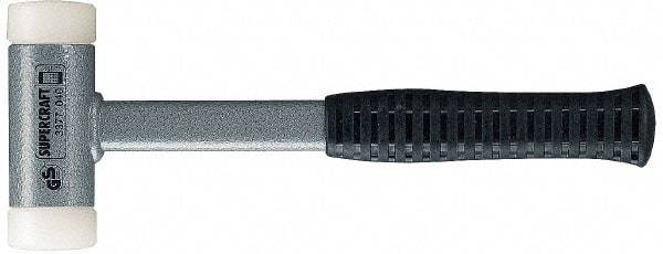 HALDER - 20 oz Head 1-3/16" Face Diam Nylon Dead Blow Hammer - 11-3/8" OAL, Steel Handle - Apex Tool & Supply