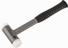 HALDER - 25 oz Head 1-3/8" Face Diam Nylon Dead Blow Hammer - 11-1/2" OAL, Steel Handle - Apex Tool & Supply