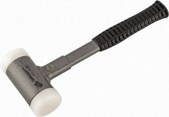 HALDER - 42 oz Head 2" Face Diam Nylon Dead Blow Hammer - 12-1/8" OAL, Steel Handle - Apex Tool & Supply