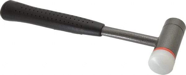 HALDER - 28 oz Head 1-3/8" Face Diam Nylon 2-in-1 Dead Blow Hammer - 11-1/2" OAL, Steel Handle - Apex Tool & Supply