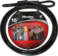 Master Lock - 15' Long Heavy Duty Cable - 3/8" Diam - Apex Tool & Supply