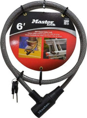 Master Lock - 6' Long Keyed Different Cable Lock - 3/8" Diam, Keyed Different - Apex Tool & Supply
