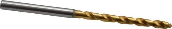 OSG - #29 130° Vanadium High Speed Steel Jobber Drill - TiN Finish, Right Hand Cut, Spiral Flute, Straight Shank, 71mm OAL, Standard Point - Apex Tool & Supply