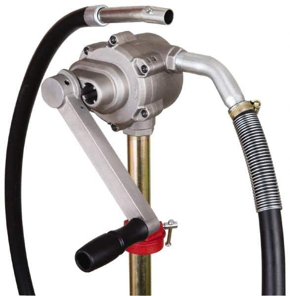 PRO-LUBE - Oil Lubrication 8 Strokes/Gal Flow Aluminum Rotary Hand Pump - For 15 to 55 Gal Container - Apex Tool & Supply