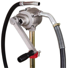 PRO-LUBE - Oil Lubrication 8 Strokes/Gal Flow Aluminum Rotary Hand Pump - For 15 to 55 Gal Container - Apex Tool & Supply