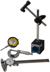 Import - 4 Piece, Machinist Caliper and Micrometer Tool Kit - Includes Base, Micrometer, Caliper and Indicator - Apex Tool & Supply